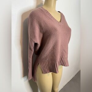 BCBG V-Neck Wool Sweater Salmon